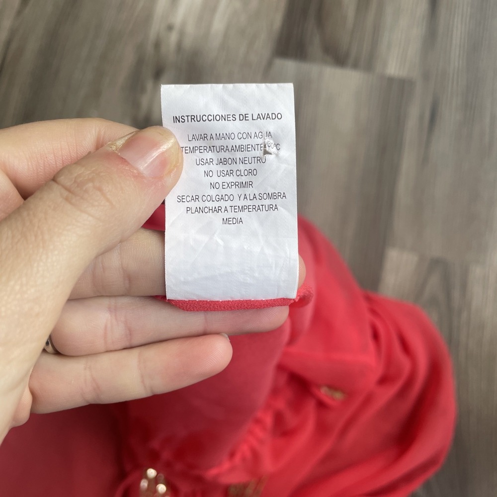 2000's Y2K Coral‎ Pink Sequined Cover Up Shrug Kimono Sheer One Size Adjustable - Picture 6 of 6